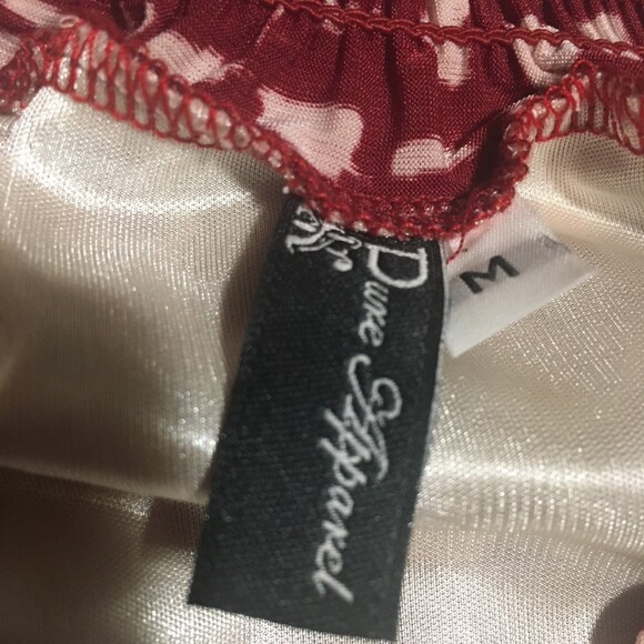 NWT Dare Apparel dress Womens Medium maroon cream geometric 3/4 flutter sleeve - Picture 3 of 7